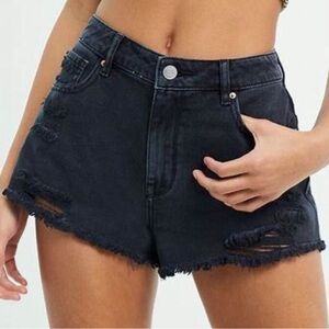 PacSun High Rise Festival Black Denim Shorts